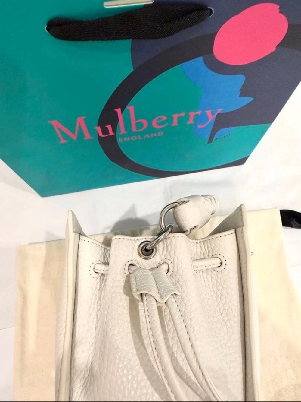Mulberry Cream Leather Braided-Handle Satchel - Picture 12 of 16
